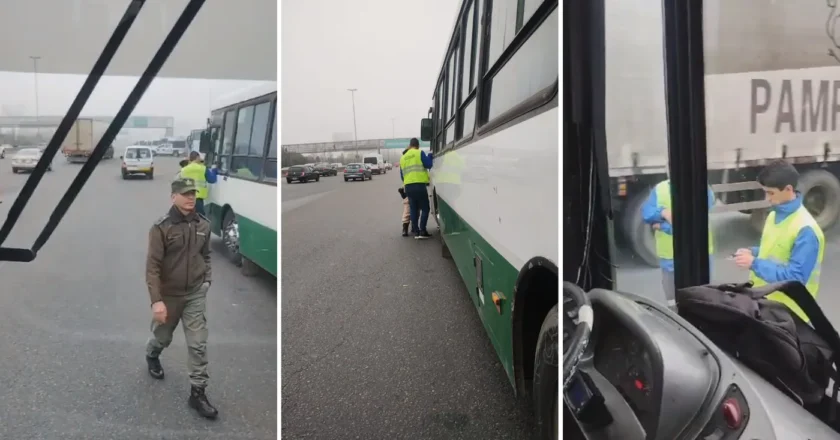 Fuerte operativo en la Autopista La Plata-Buenos Aires para impedir que los micros lleguen al Congreso