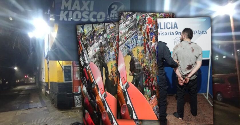 Un ladrón quiso robar un kiosco y el empleado le dio una tremenda golpiza