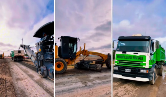 Retoman los trabajos en el Camino Rivadavia de Ensenada, tras el abandono de la obra del Gobierno nacional