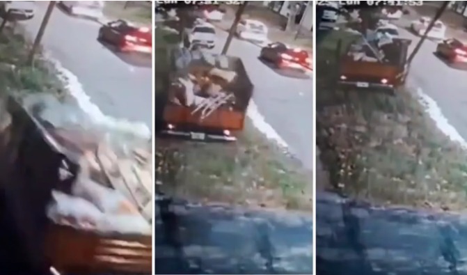 Video: una camioneta perdió el control en La Plata y chocó contra un poste