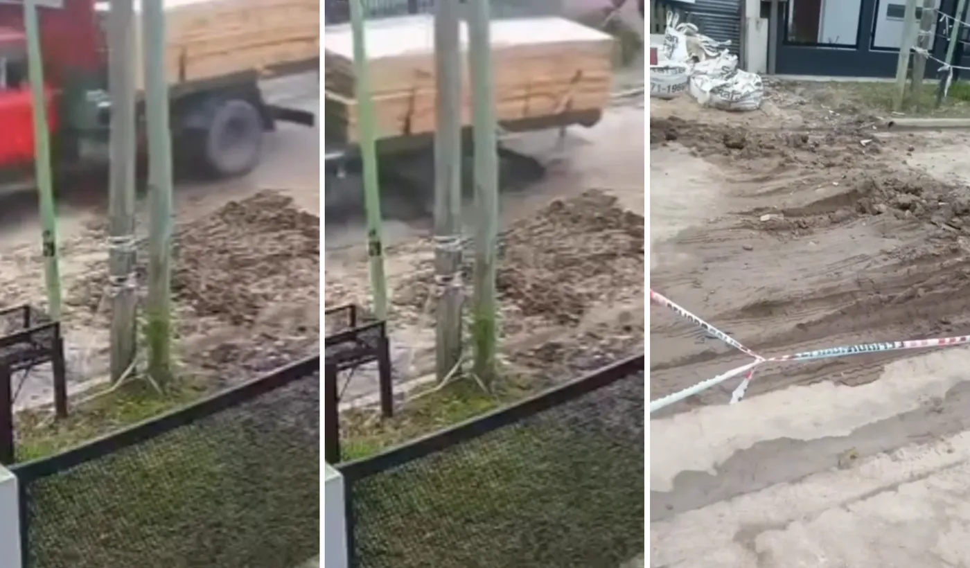 los vecinos de City Bell indignados con ABSA y la Municipalidad de La Plata por un enorme bache