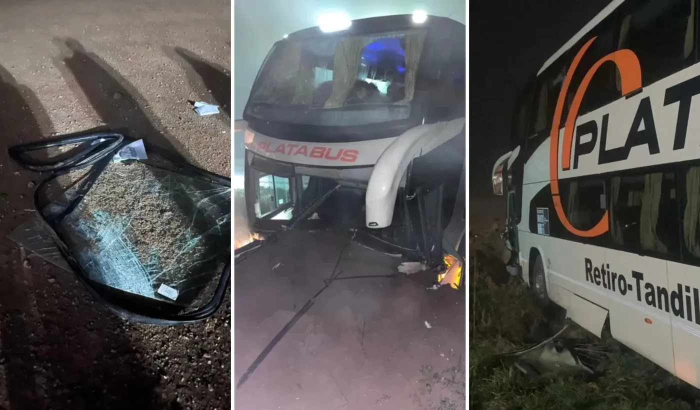 Un micro que venía a La Plata despistó, chocó en medio de la niebla y el chofer quedó atrapado