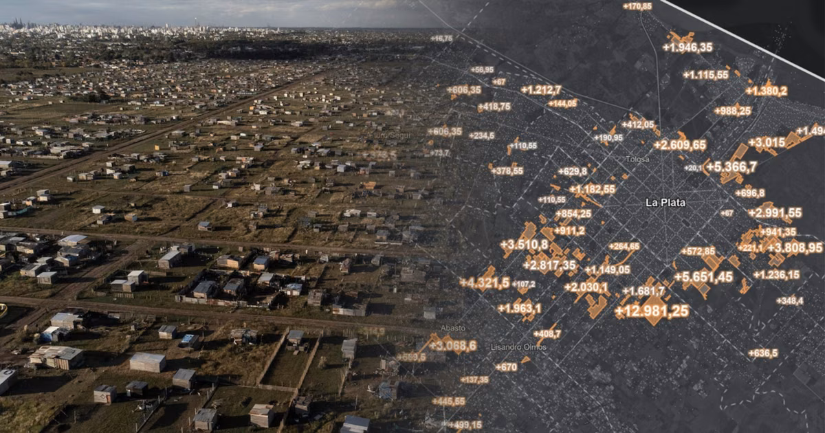 Un estudio con IA y fotos satelitales detectó en La Plata un subregistro de habitantes en barrios populares