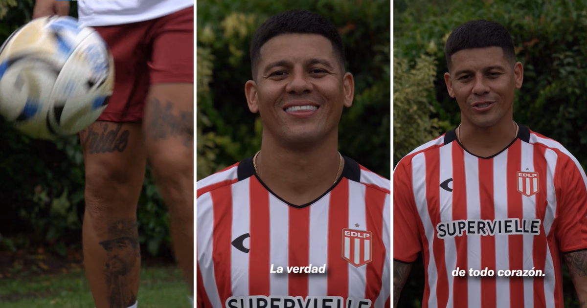 Estudiantes presentó a Marcos Rojo con un emotivo video y un mensaje especial para los hinchas